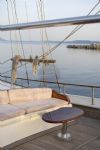 Aganippe Yacht, Aft Deck Dining And Comfortable Seating Area.